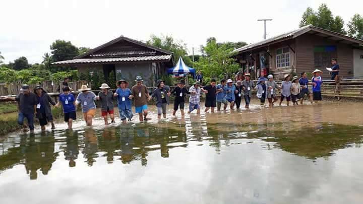 ผู้อบรมร่วมลงแขกแปลงนา